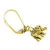 Elephant Trunk Up Brass Earrings, Golden