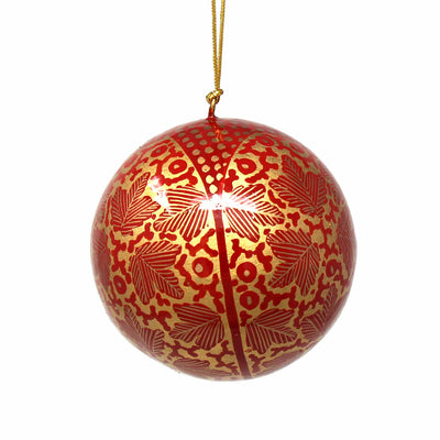 Handpainted Ornaments, Gold Chinar Leaves, Set of 3