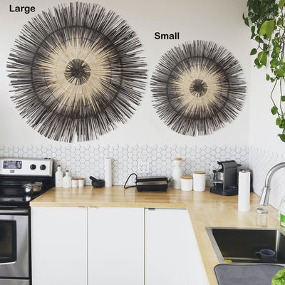 Large Palm Sun Circle, Black 47 inch