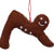 Gingerbread Yogi Felt Ornament - Downward Facing Dog Pose