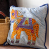Upcycled Decorative Pillow Cover with Horse Applique - Colors will Vary