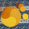 Handmade Felt Paisley Placemat Chargers in Honeybee Yellow, Set of 4