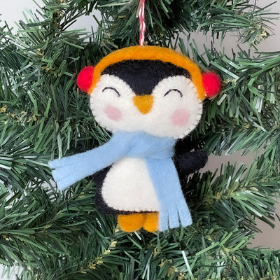 Happy Penguin Handmade Felt Ornament