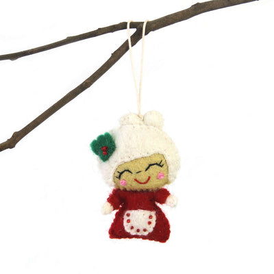 Santa Claus & Mrs. Claus Felt Ornament, Set of 2