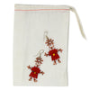 Dancing Girl Santa Earrings with Linen Gift Bag - The Takataka Collection