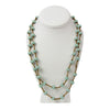 Haiti Clay Bead Long Necklace, Mint Blue