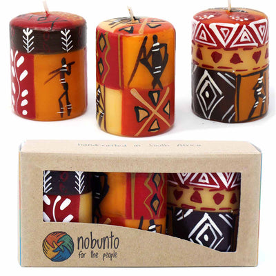 Hand-Painted Votive Candles, Boxed Set of 3 (Damisi Design)