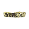 Handmade Embossed Elephant Band Ring in Antique Gold Brass