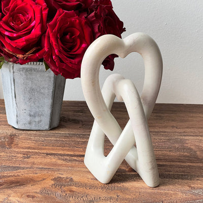 Soapstone Heart Design Eternal Love Knot Sculpture