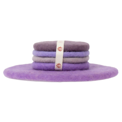 Handcrafted Felt Macaroon Trivet & Coaster Gift Set in Lilac Dusk