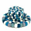 Felt Ball Trivets: Round, Ice Blue