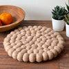 Felt Ball Trivet: Round, Driftwood Brown