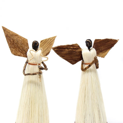 Set of Two 5.5in Standing Sisal Angels - Devotional