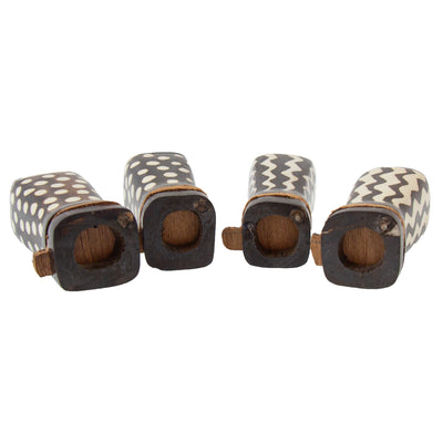 Batik Bone Salt & Pepper Shakers, Traditional Batik