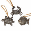 Set of 3 Coastal Sea Creatures Nautical Haitian Steel Drum Christmas Ornament