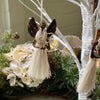 Set of 2 3.5in Sisal Angel Ornaments - Devotional