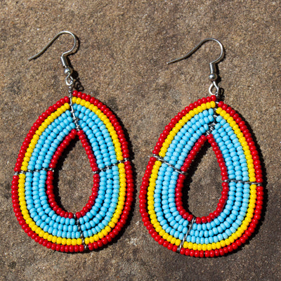 Maasai Bead Flamedrops Dangle Earrings