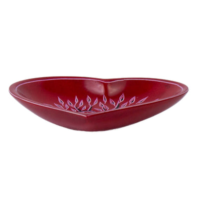 Soapstone Heart Trinket Bowl - Medium - Red Acacia Tree