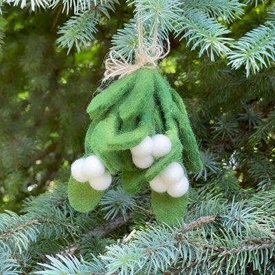 Mistletoe Handmade Felt Ornaments, Set of 2