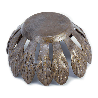 Mango Leaf Haitian Metal Drum Votive