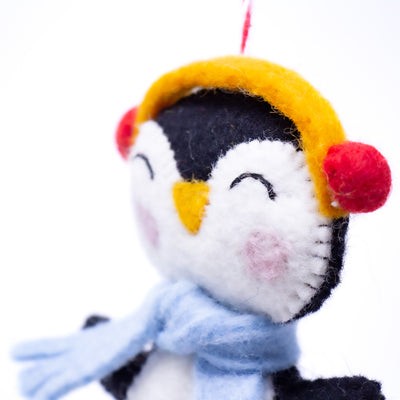 Happy Penguin Handmade Felt Ornament