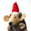 Hedgehog Felt Christmas Ornaments, Set of 2