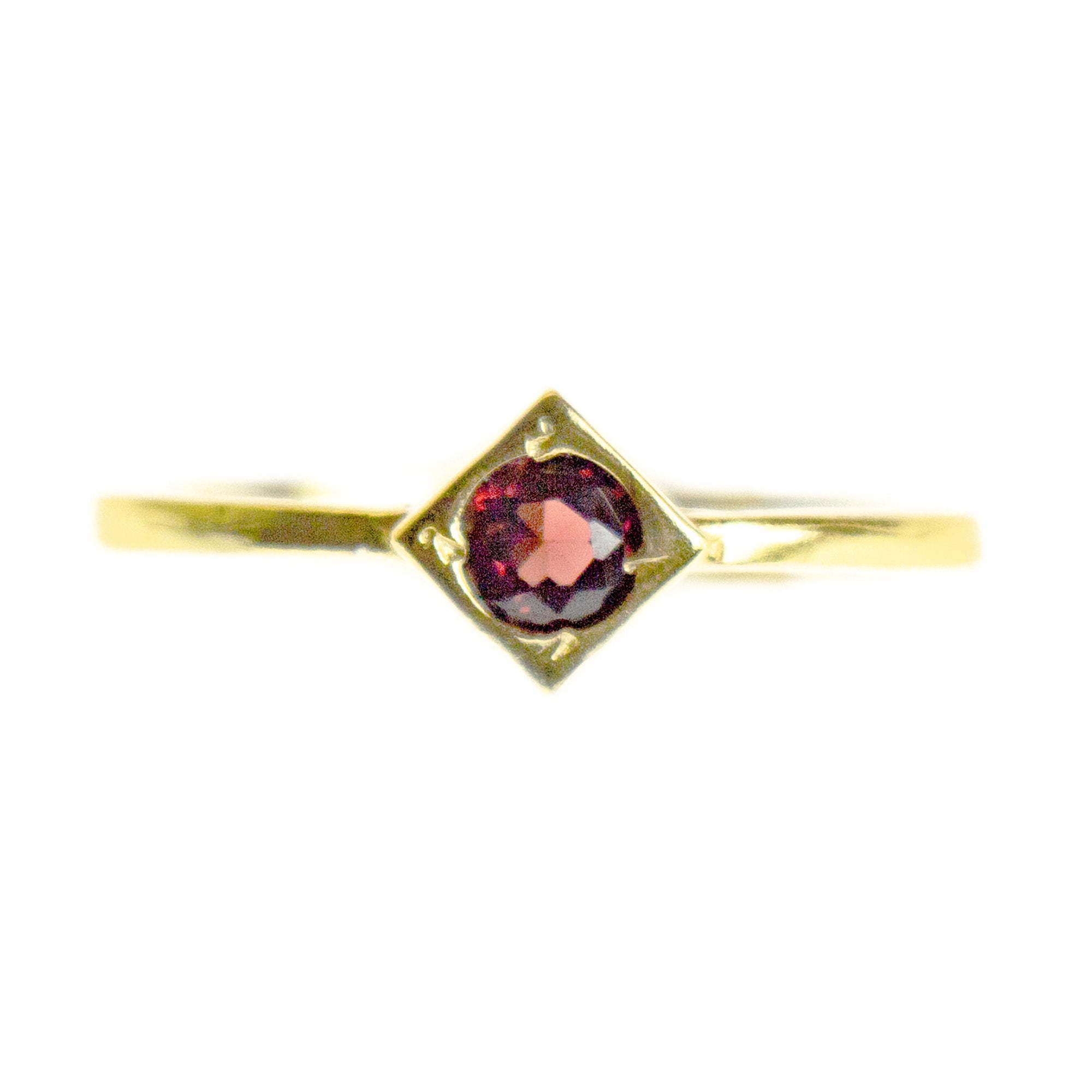 Garnet Gemstone 18K Gold-Plated Stackable Ring