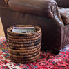 Handwoven Banana Fiber Stacked Baskets, Two Nested