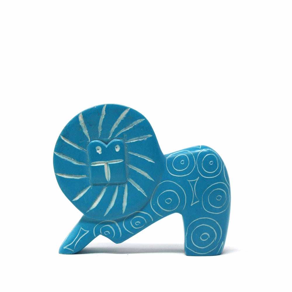 Soapstone Lion - Turquoise