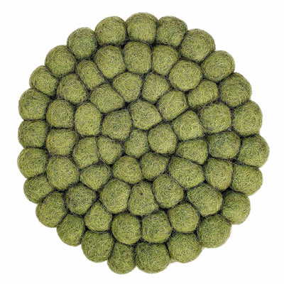 Felt Ball Trivet: Round, Sage