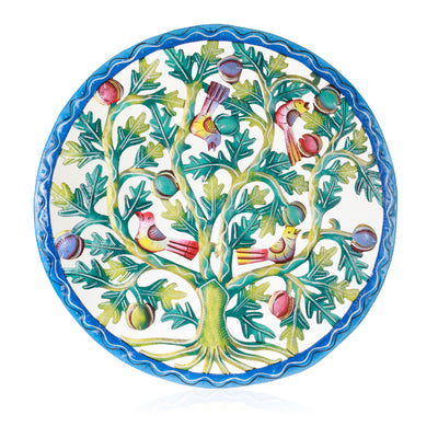 Vibrant Fruit Tree with Perched Birds Haitian Steel Drum Wall Art