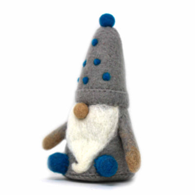Handmade Felt Winter Blues Gnome Trio Set