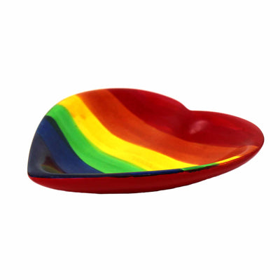 Soapstone Heart Trinket Bowl - Medium - Rainbow