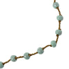 Haiti Clay Bead Long Necklace, Mint Blue