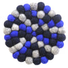 Felt Ball Trivets: Round Chakra, Dark Blues