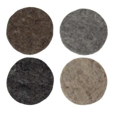 Handmade Felt Macaroon Coasters, Set of 4: Cobblestone