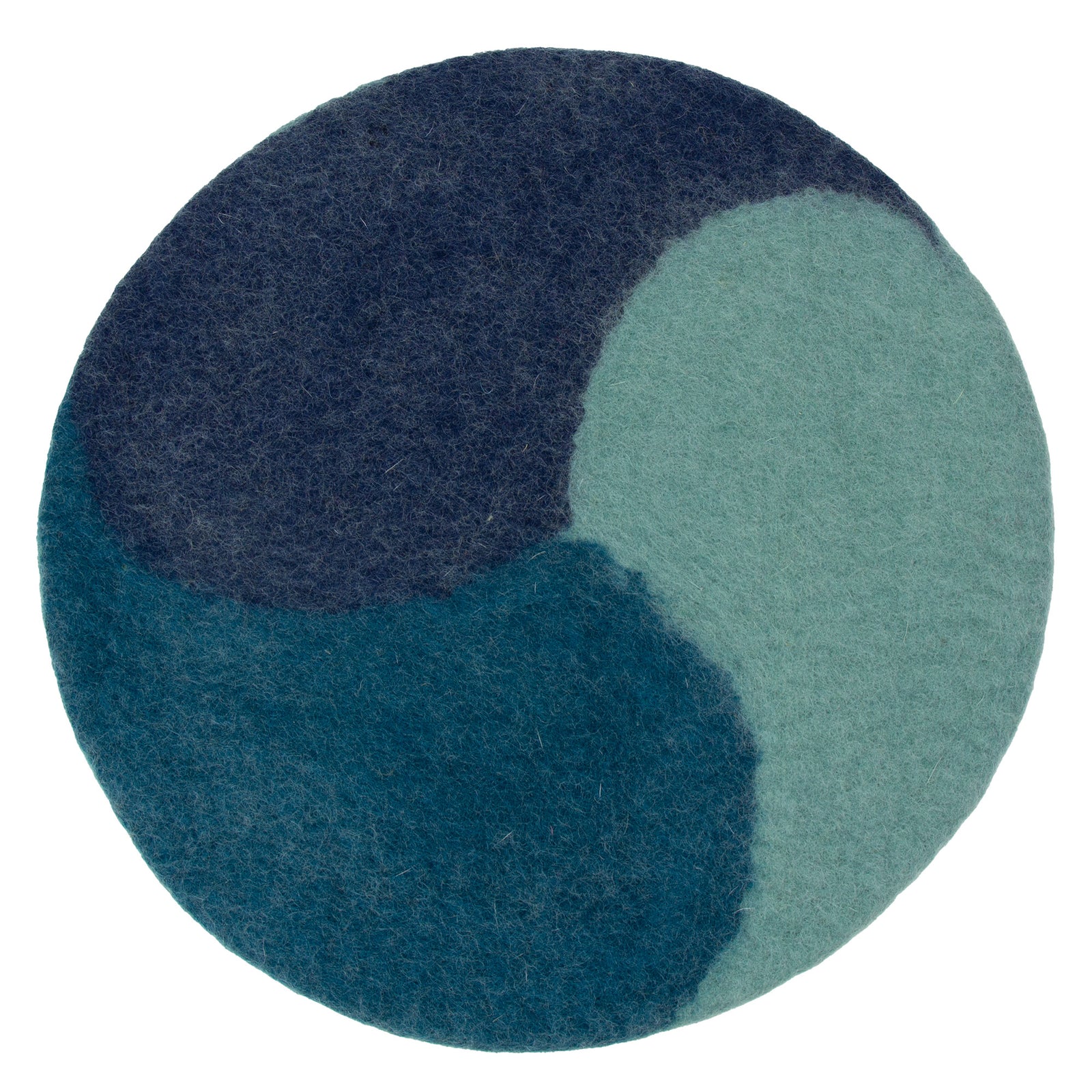 Handmade Felt Paisley Placemat Chargers in Tidepool Blue, Set of 4