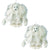 Handmade White Yeti Felt Ornaments, Set of 2