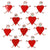 Set of 10 Dancing Girl Heart Body Pins in Red