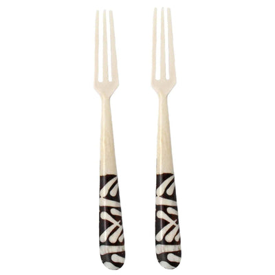 Long Batik Bone Appetizer Fork, Set of 2