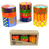 Unscented Hand-Painted Votive Candles, Boxed Set of 3 (Shahida Design)