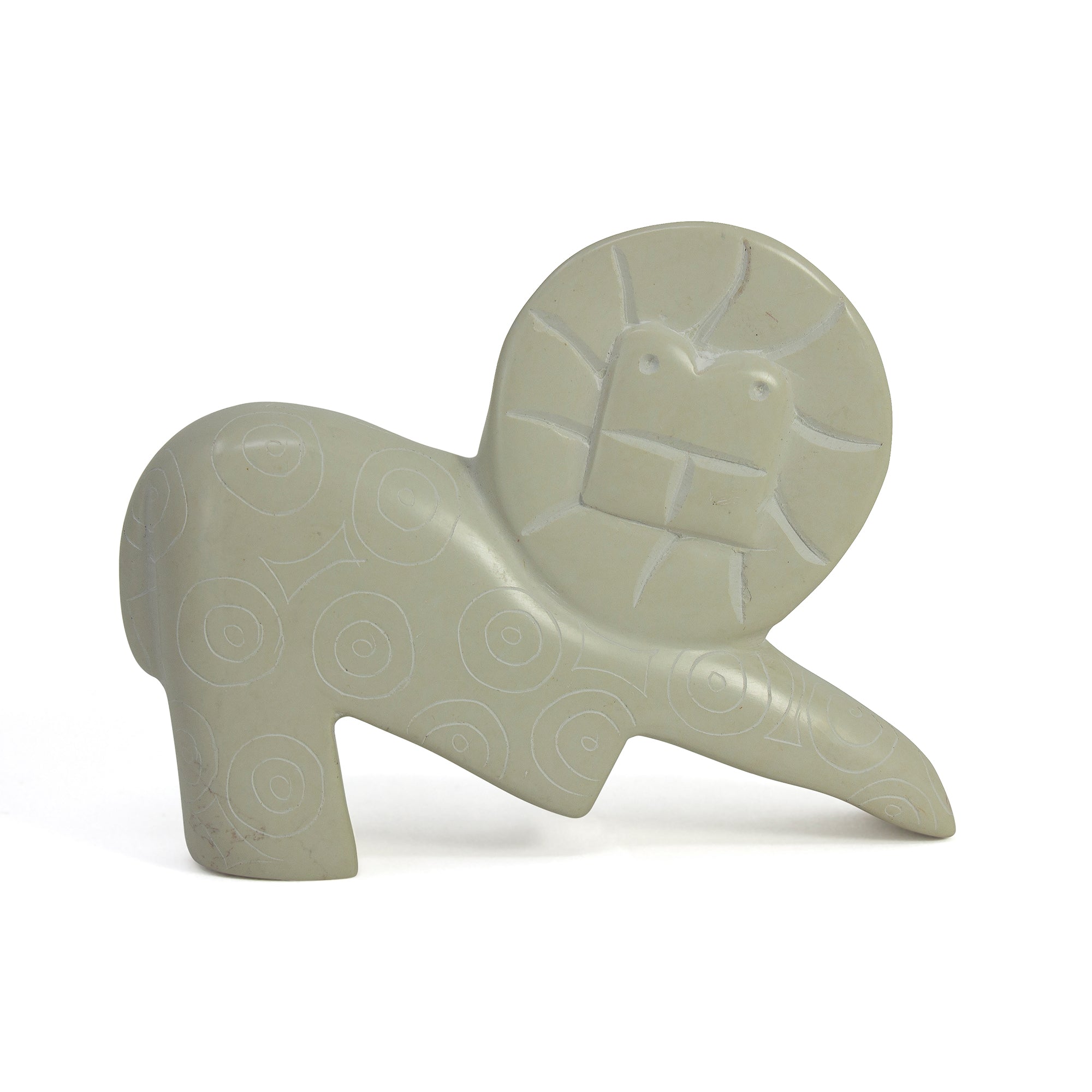 Soapstone Lion - White Natural Stone