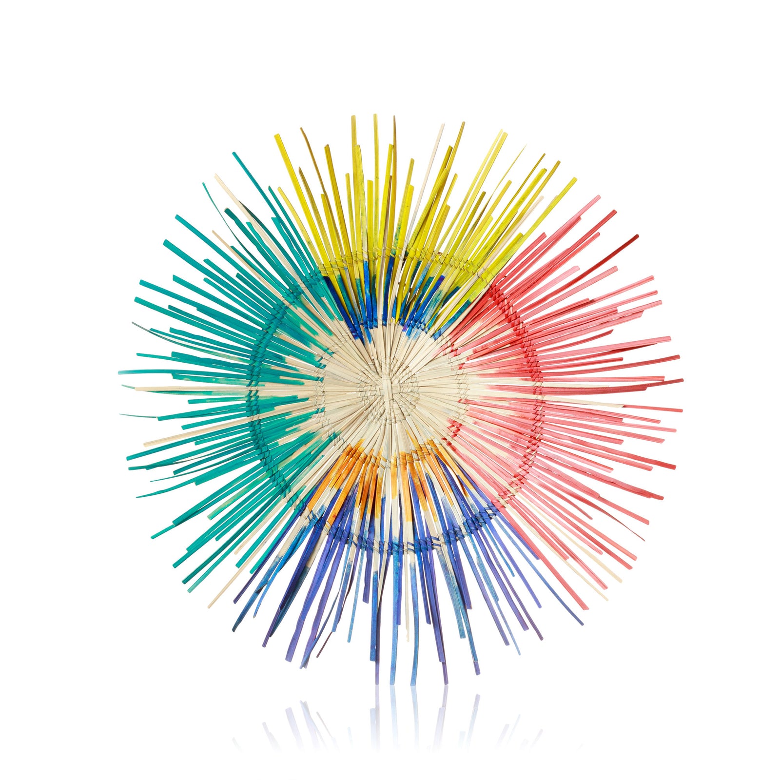 3D Sun Plate Palm Wall Sculpture, Small 20 inch