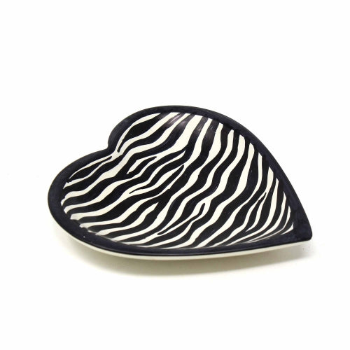 Soapstone Heart Bowl - Medium Zebra Pattern