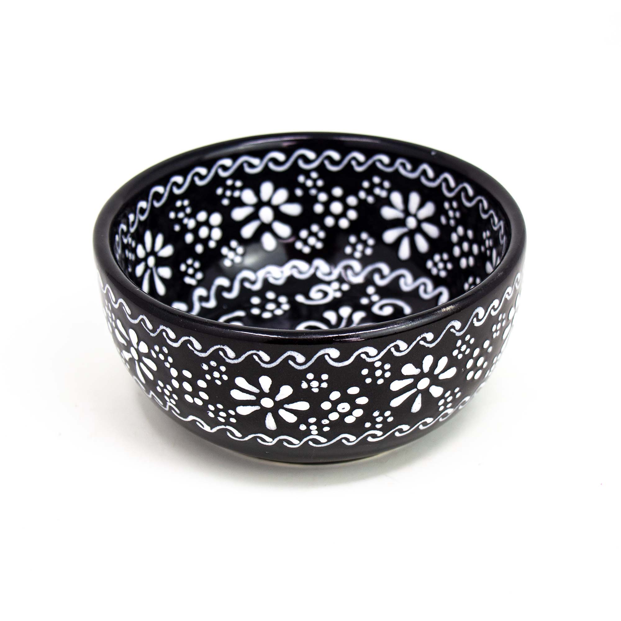 Encantada Handmade Pottery Appetizer & Dip Bowl, Ink