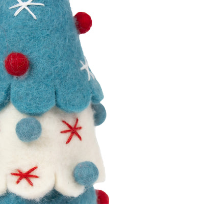 Handcrafted Felt Christmas Tree Topper or Tabletop Decor, Set of 3 Turquoise