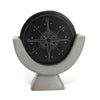 Compass Soapstone Sculpture, Dark Gray Stone