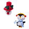 Happy Penguin and Top Hat Santa Handmade Felt Ornaments, Set of 2