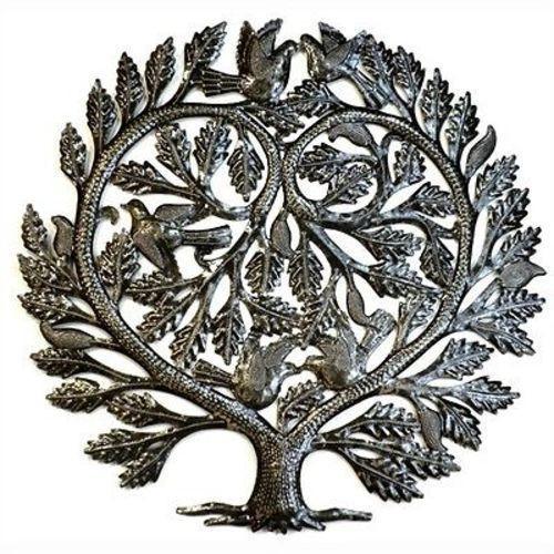 Heart Tree of Life Haitian Steel Drum Wall Art, 24"