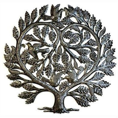 Heart Tree of Life Haitian Steel Drum Wall Art, 24"